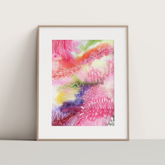 Florale Landschaft Aquarell Poster