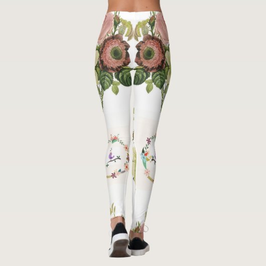 florale lange leggings witte tiener (Achterkant)