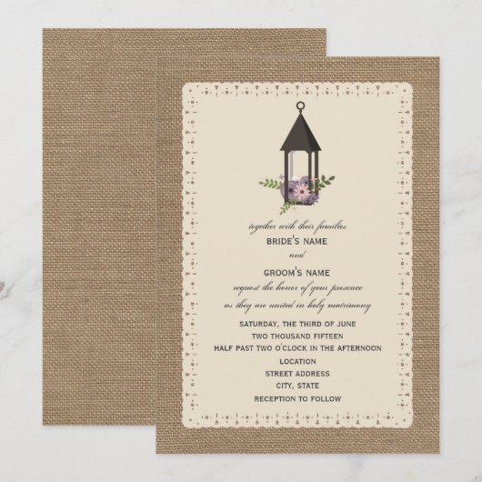 Florale lantaarn, geïnspireerd door een hek kaart (Voorkant / Achterkant)