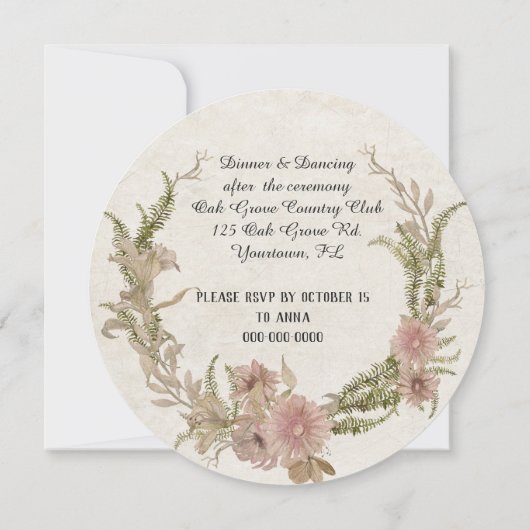 florale laurel poesje voor weddenschap Vow Renewal Kaart (Achterkant)