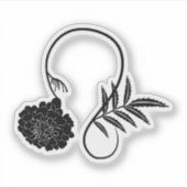 Florale Leeuw astrologie sterrenbeeld Sticker (Voorkant)