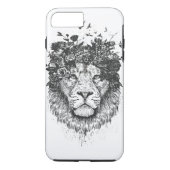 Florale leeuw (zwart-wit) Case-Mate iPhone case (Achterkant)
