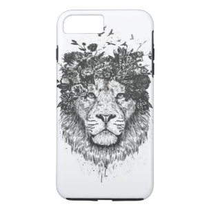 Florale leeuw (zwart-wit) Case-Mate iPhone case