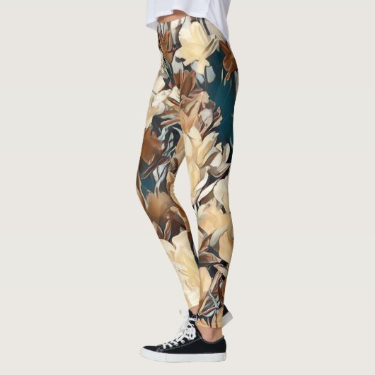 Florale Leggings met een melkeffect (Links)