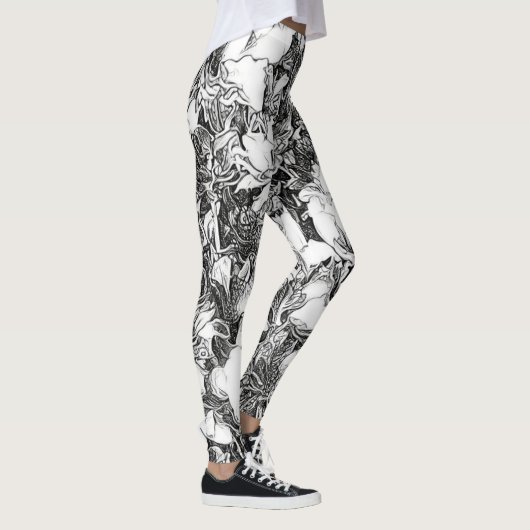 Florale Leggings met het effect van de Pen (Rechts)