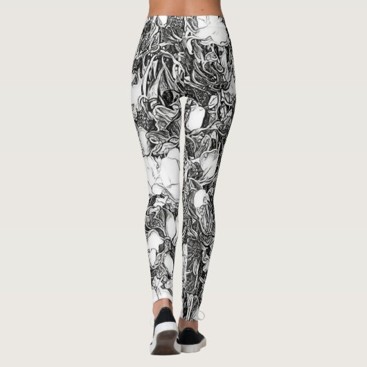 Florale Leggings met het effect van de Pen (Achterkant)
