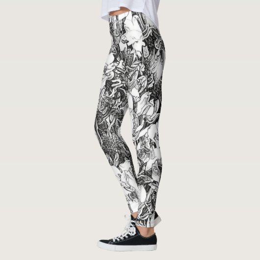 Florale Leggings met het effect van de Pen (Links)