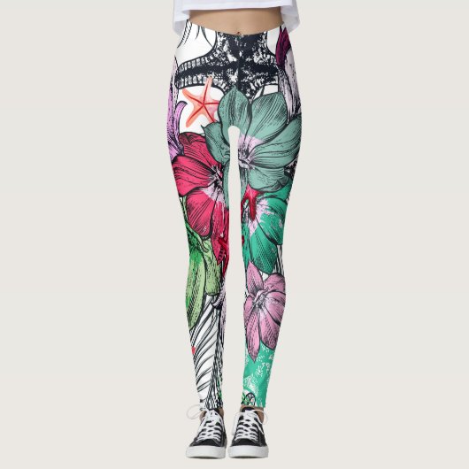 florale leggings voor de zomer (Voorkant)
