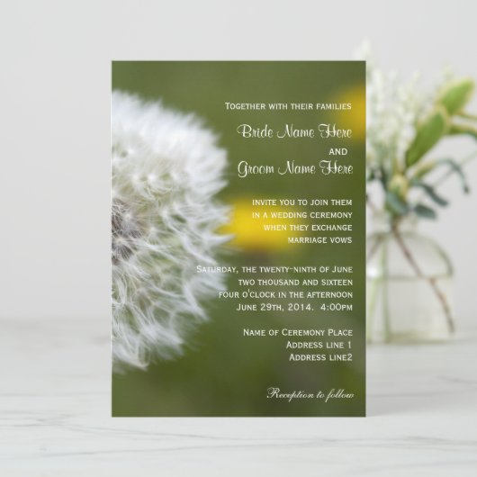 Florale lente, zomer, herfst trouwuitnodigingen. kaart (Staand voorkant)