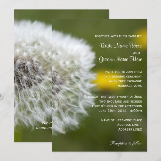 Florale lente, zomer, herfst trouwuitnodigingen. kaart (Voorkant / Achterkant)