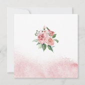 Florale Lentebruidsrozen Waterverf Pioen Kaart (Achterkant)