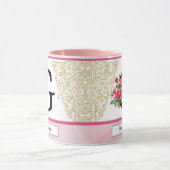 Florale Letter G Mok – Aangepaste Naam Monogram Be (Midden)