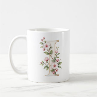 Florale Letter I Delicate Blossom Persoonlijke Mok