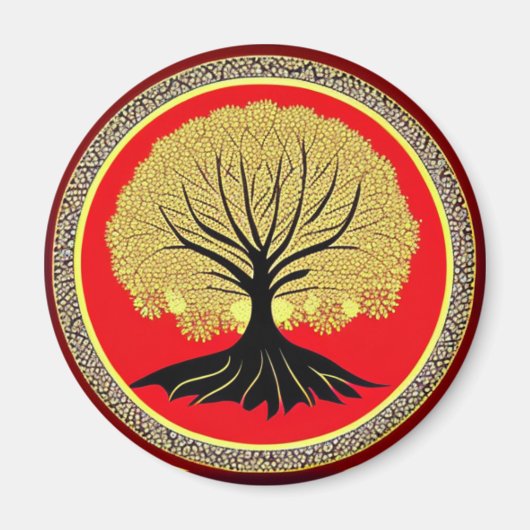 Florale levensboom magneet (Voorkant)