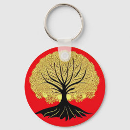 Florale levensboom sleutelhanger