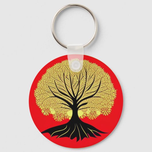 Florale levensboom sleutelhanger (Voorkant)