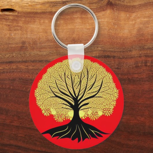 Florale levensboom sleutelhanger (Achterkant)