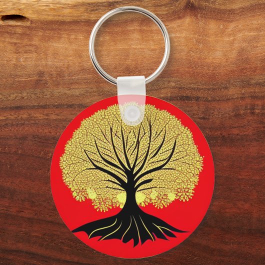 Florale levensboom sleutelhanger (Voorkant)