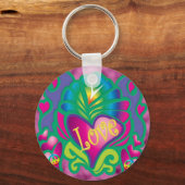 Florale liefde 70's sleutelhanger (Voorkant)