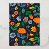 Florale liefde in het Vrijgezellenfeest Bloom Folie Uitnodiging (Achterkant)