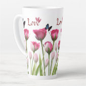 Florale Liefde & Vlinder Grote Latte Mok (Linkerhoek)