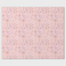 Florale Lijnkunst Afstudeercadeau Cadeaupapier