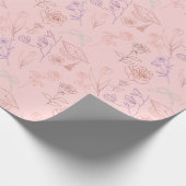 Florale Lijnkunst Afstudeercadeau Cadeaupapier (Hoek)