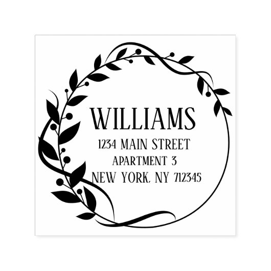 florale lijst botanisch retouradres zelfinktende stempel (Design)