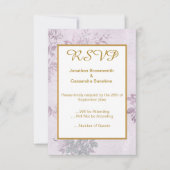 FLORALE LILAC PAARSE ANTIEKE TROUWBRIEF RESPONSE R KAART (Voorkant)