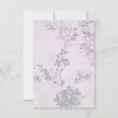 FLORALE LILAC PAARSE ANTIEKE TROUWBRIEF RESPONSE R KAART (Achterkant)