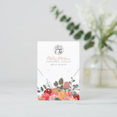 florale logo juwelen oorring ketting Qr code boho Visitekaartje (Staand voorkant)