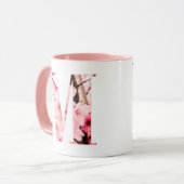 Florale M Beginbeker | Gepersonaliseerde Naam & Ei Mok (Voorkant links)