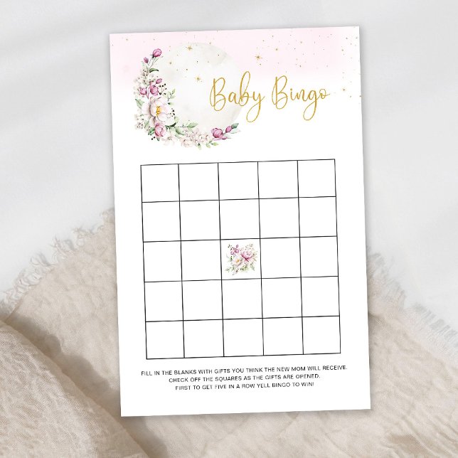 Florale Maan Baby Bingo Spel (Creator heeft geüpload)