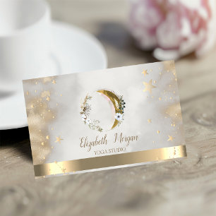 Florale Maan Goud Sterren Goud Yoga Studio  Visitekaartje