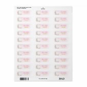 Florale Maan Roze Adres Etiket (Full Sheet)