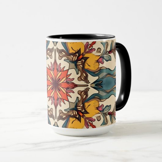 florale maatbeker mok (Voorkant rechts)