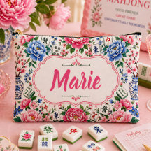 Florale Mahjong Tegeltjes Tas Persoonlijk