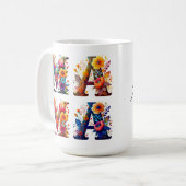 Florale MAMA gepersonaliseerd Koffiemok (Voorkant links)