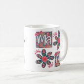 florale mama mok, leuke moeder mok, roze bloem mok (Voorkant rechts)