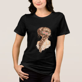 Florale Meisjesillustratie Dames T-Shirt