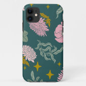  florale met turquoise background Girly chic Case-Mate iPhone Case (Achterkant)
