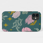  florale met turquoise background Girly chic Case-Mate iPhone Case (Achterkant (horizontaal))