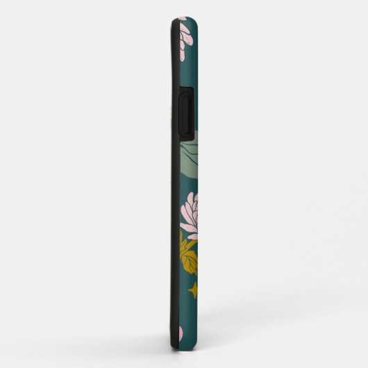  florale met turquoise background Girly chic Case-Mate iPhone Case (Achterkant/rechts)