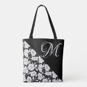 “Florale met witte beginletter M” boodschappentas Tote Bag (Achterkant)