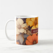Florale moderne retro herfst elegant koffiemok (Links)
