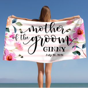 Florale Moeder van de Bruidegom Persoonlijke Huwel Strandlaken