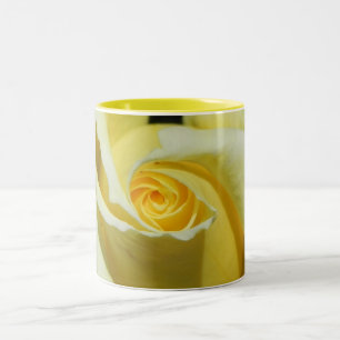 Florale Mok... Gele rozen Tweekleurige Koffiemok