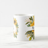 Florale mok met gepersonaliseerd monogram en naam (Center)