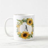 Florale mok met gepersonaliseerd monogram en naam (Links)