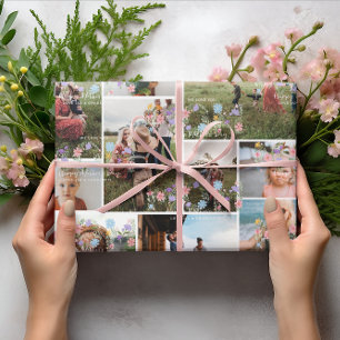 Florale MOM Foto Collage Gepersonaliseerd met 10 Cadeaupapier